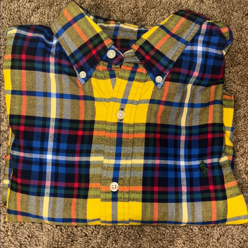 Ralph Lauren Yellow and Blue Plaid Shirt